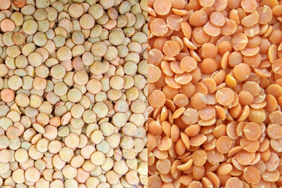 Lentils come in yellow, green and red and THIS is the difference